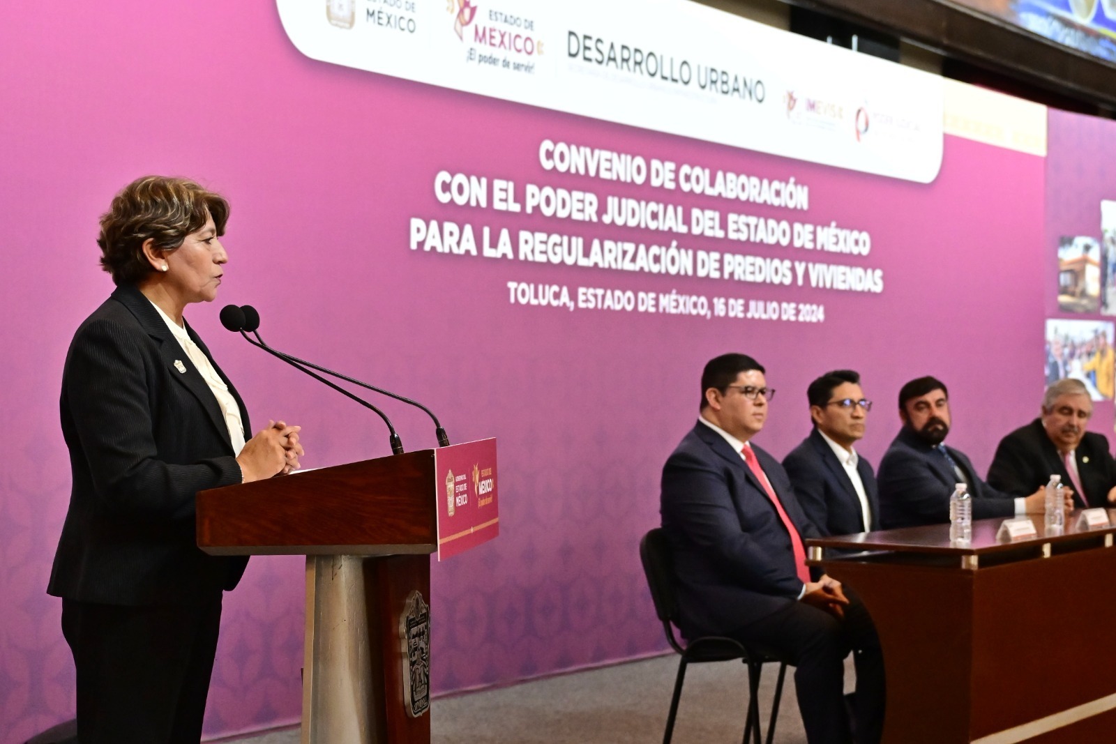 GOBERNADORA DELFINA GÓMEZ ÁLVAREZ FIRMA CONVENIO CON EL PODER JUDICIAL